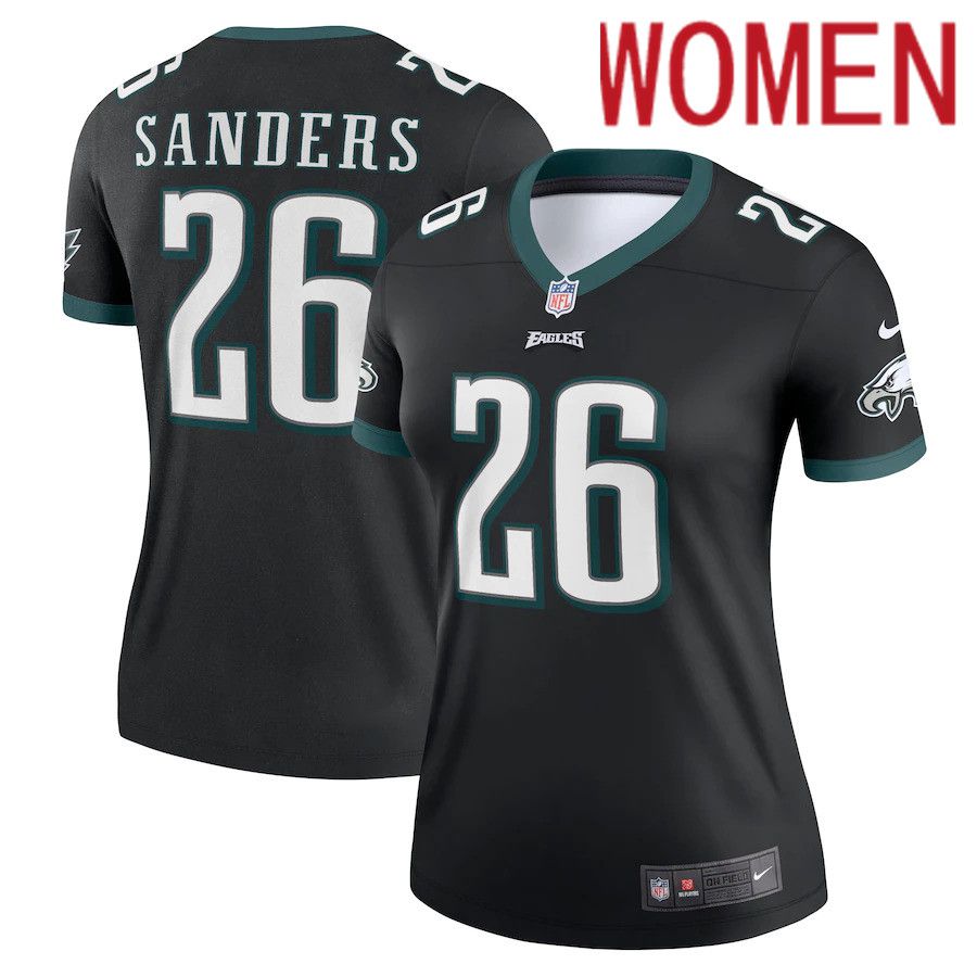 Women Philadelphia Eagles #26 Miles Sanders Nike Black Legend NFL Jersey->women nfl jersey->Women Jersey